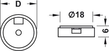 Základní element, kulatý, pro vložky ke kluzáku ⌀ 20 až 30 mm