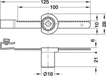 Zámek do skla, Häfele Symo, k nacvaknutí