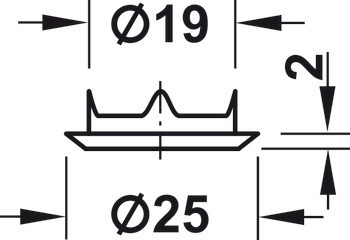 Zámek otočné vložky centrálního zamykání, S pevnou vložkou s plátkovými stavítky, pro montáž do bočního panelu korpusu