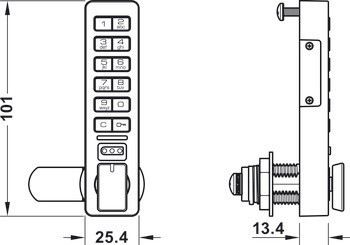 Zámek s PIN kódem, jazýčkový zámek s klávesnicí