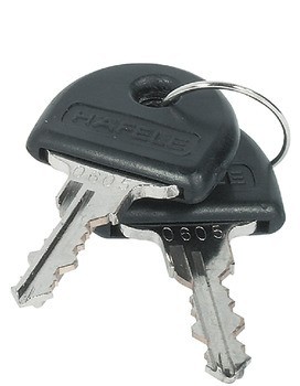 Zámek se závorou k přišroubování, Häfele Symo EC Pure E1, s pevnou vložkou s plátkovými stavítky, backset 25 mm