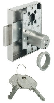 Zámek se závorou k přišroubování, Häfele Symo FM Pro, s pevnou vložkou s pinovými stavítky, standardní profil, backset 25 mm