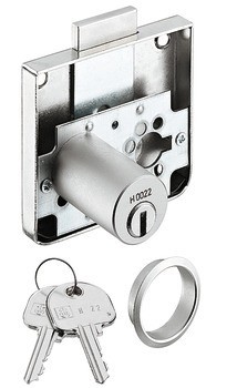 Zámek se závorou k přišroubování, Häfele Symo FM Pro, s pevnou vložkou s pinovými stavítky, standardní profil, backset 37 mm