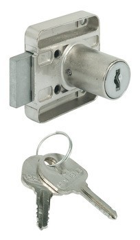 Zámek se závorou k přišroubování, s vložkou s plátkovými stavítky, backset 24,5 mm