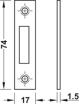 Zámek se závorou k přišroubování, se zámkovou vložkou Kaba 8, standardní profil, backset 25 mm