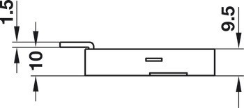 Zámek se závorou k přišroubování, Häfele Symo LB, pro dozický klíč, backset 15 nebo 30 mm