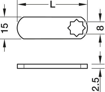 Zamykací jazýček, Häfele Symo EC, přímé, pro Häfele Symo EC jazýčkové zámky