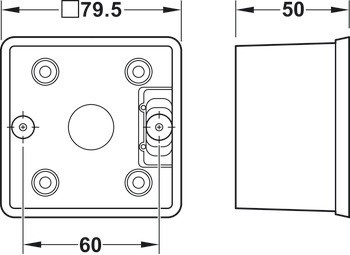 Zapuštěná krabička pod omítku, pro nástěnný terminál a terminál pro úsporu energie