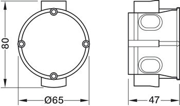 Zapuštěná krabička pod omítku, pro nástěnný terminál WT