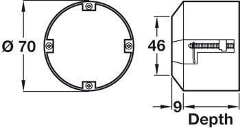 Zapuštěná krabička pro montáž do dutých stěn, pro nástěnný terminál WT