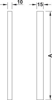 Zapuštěná úchytka pro posuvné dveře, pro skleněné dveře, hliník, k nalepení