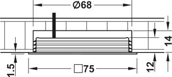 Zapuštěné svítidlo, LED 1058, 12 V, vrtaný otvor ⌀ 68 mm, plast