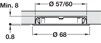 Zapuštěné svítidlo, LED 1075, 12 V, vrtaný otvor ⌀ 58 mm, plast