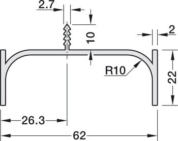 Zapuštěný úchytkový profil, c profil