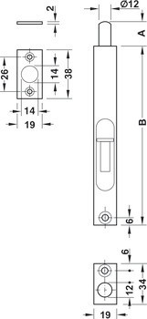 Zápustná zástrč, s posunem, Startec, 151 mm