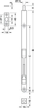 Zápustná zástrč, se sklopnou páčkou, kulatá, 250 nebo 400 mm