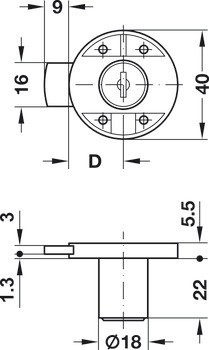 Zápustný zámek, Häfele Minilock