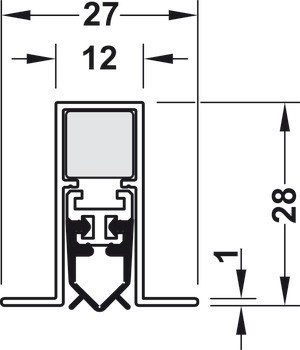 Zasouvací dveřní těsnění, DDS 12s, pro dřevěné dveře, Startec