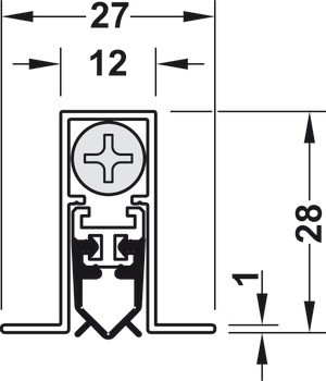 Zasouvací dveřní těsnění, DDS 12s, pro dřevěné dveře, Startec