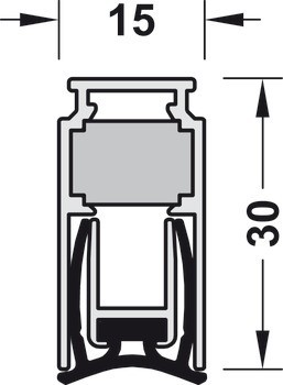 Zasouvací dveřní těsnění, DDS 15/30 8s, Startec