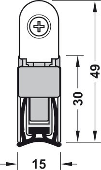 Zasouvací dveřní těsnění, DDS 15/30 8s, Startec