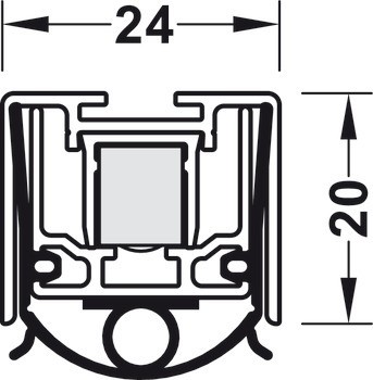 Zasouvací dveřní těsnění, Rainstop® L-24/20 WS