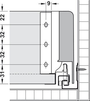 Zásuvka, Blum Tandembox plus, systémová výška K, výška bočnice 115 mm