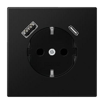 Zásuvka,  Jung, s USB-A/USB-C dobíjecí jednotkou