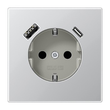 Zásuvka,  Jung, s USB-A/USB-C dobíjecí jednotkou