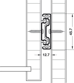 Zásuvkové výsuvy, Accuride 3832 SC, nosnost do 45 kg, ocel, montáž na bok