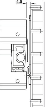 Zásuvkové výsuvy, Häfele Matrix Runner OS P50/60, progresivní více než plnovýsuv, za panely