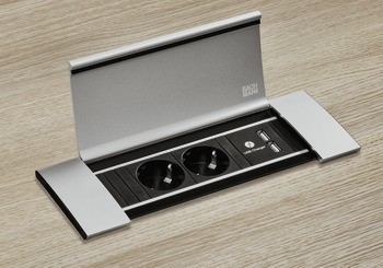 Zásuvkový díl, modulární, Systém B, kompletní sada s designovým krytem