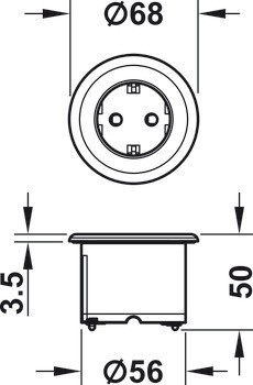 Zásuvkový díl, one-plug, Systém B, 230 V