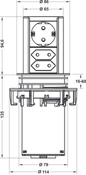 Zásuvkový díl, Power Eck, 230 V