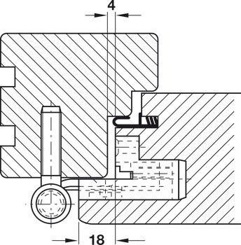 Závěs k zavrtání se zapuštěnou částí dveřního křídla, Simonswerk BAKA 2D 20, BAKA 2D 20 FD, pro falcové přední dveře do 100 kg