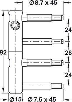 Závěs k zavrtání, SFS intec 11R 15-000, pro falcové vnitřní dveře do 48/70 kg