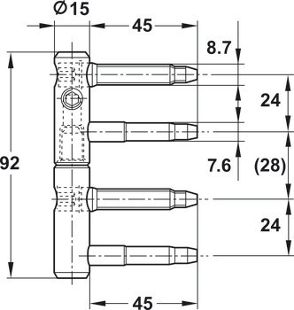 Závěs k zavrtání, SFS intec 11R 15-000, pro falcové vnitřní dveře do 48/70 kg