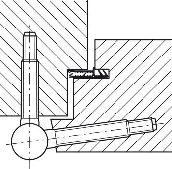 Závěs k zavrtání, SFS intec 12R 20-015, 12R 20-006, pro falcové přední dveře do 100/150 kg