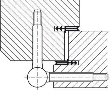 Závěs k zavrtání, SFS intec 12R 20-016, 12R 20-021, pro falcové přední dveře do 100/150 kg