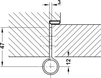 Závěs k zavrtání, velikost 76 mm, hmotnost dveří 80 kg