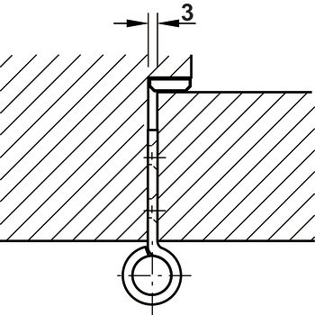 Závěs k zavrtání, velikost 76 mm, hmotnost dveří 80 kg