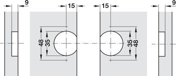 Závěs, Mezera 0–10 mm, úhel otevření 180°