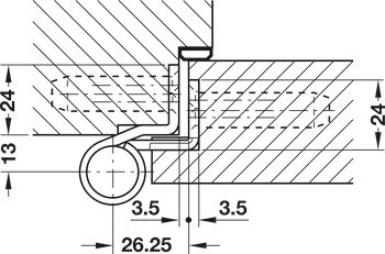 závěs objektových dveří, Simonswerk VN 1939/160, pro falcové objektové dveře do 160 kg