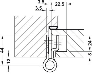 Závěs objektových dveří, Simonswerk VN 2927/120 Compact, pro bezfalcové objektové dveře s úzkými blokovými zárubněmi do 120 kg