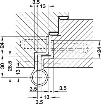 závěs objektových dveří, Simonswerk VN 5959/160 N, pro falcové objektové dveře v rovině do 120 kg