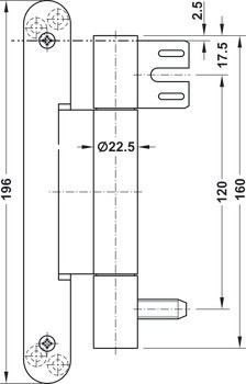 Závěs objektových dveří, Simonswerk VN 8947/160 U Compact, pro bezfalcové objektové dveře do 160 kg