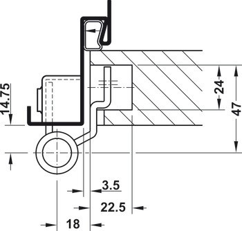 Závěs objektových dveří, Simonswerk VN 8947/160 U Compact, pro bezfalcové objektové dveře do 160 kg