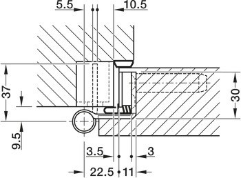 Závěs objektových dveří, Simonswerk VX 7939/160 FD Planum, s ozdobnou osou závěsu pro falcové dveře do 160 kg