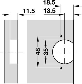 Závěs, pro skládací dveře do rohové skříňky, mezera 4–18 mm