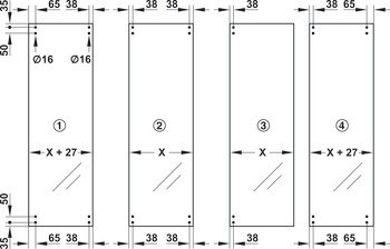 Sada součástí, Häfele Slido W-Fold872 55S